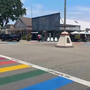 Rainbow crosswalks painted in Los Olivos for Pride Month