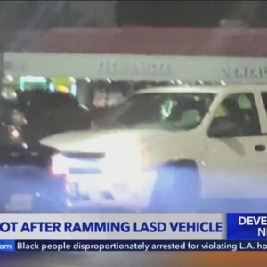 Suspect who rammed into L.A. County sheriff’s vehicle shot by deputy