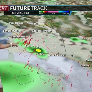 Rain showers on Tuesday, possible thunderstorms in parts of San Luis Obispo, North Santa ...