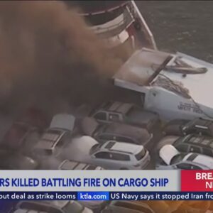 2 firefighters die in blaze on ship carrying 5,000 cars