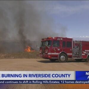 Brush fire burns in Riverside County