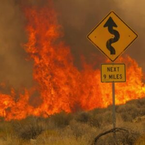 California fire crews battle ‘fire whirls’ in the Mojave Desert