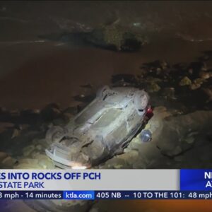 Car plunges into rocks off PCH in Point Mugu State Park