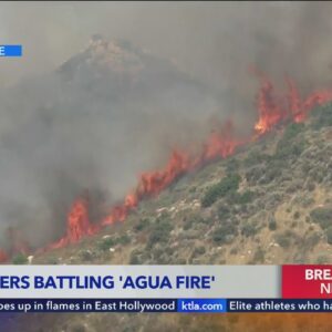 Crews battle brush fire near Agua Dulce