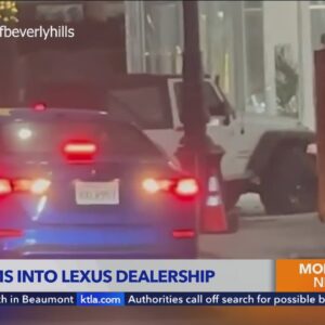 Video: Jeep driver smashes into Lexus dealership in Beverly Hills, abandons car
