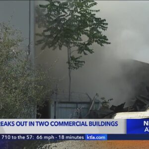 Fire erupts at commercial buildings in El Monte