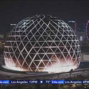 Largest spherical structural in the world lights up Las Vegas strip