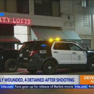 Man in critical condition after being shot at party in DTLA, 4 detained