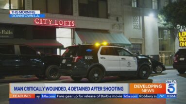 Man in critical condition after being shot at party in DTLA, 4 detained