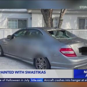 Swastikas painted on cars in Costa Mesa