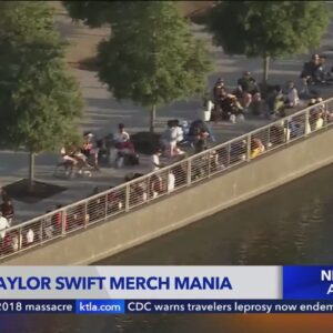 Fans line up outside SoFi for chance to buy Taylor Swift merchandise