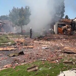 Explosion and fire destroy Hancock Village home in Santa Maria, injuring three people