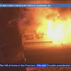 Firefighters respond as Gardena mobile home erupts in flames