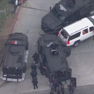 Police stand off with pursuit suspect in Los Angeles