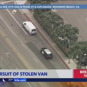 Possible stolen van driver in custody after slow-speed chase