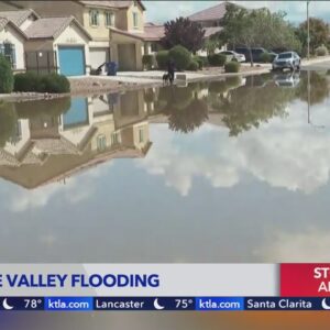 Antelope Valley residents dealing with flooding issues a day after Tropical Storm Hilary