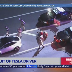 Tesla driver arrested after CHP pursuit in Orange County