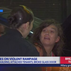 Woman detained following violent rampage in downtown L.A.