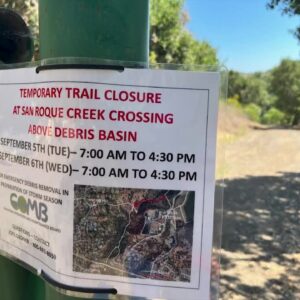 Jesusita Trail off limits Tuesday and Wednesday for "Emergency Debris Removal" project