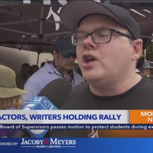 Actors march through Hollywood as strike rolls on