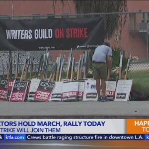Actors to march through Hollywood as strike rolls on
