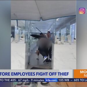 Video: employees fight back against robbery suspect who sprayed them with bear repellent 