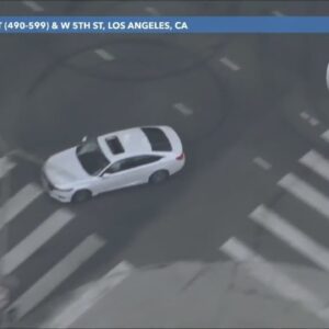 Police pursue erratic driver in downtown Los Angeles