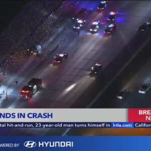 Pursuit suspect crashes on 605 Freeway in Irwindale