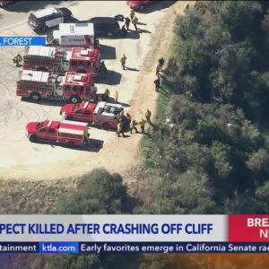 Pursuit suspect dies after driving off cliff in Azusa
