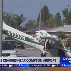 Small plane crashes in Compton