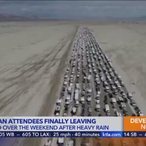 Thousands try to escape the mud at Burning Man festival