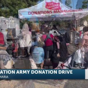 Hundreds gathered at the Salvation Army in Santa Maria for the Harvest Donations