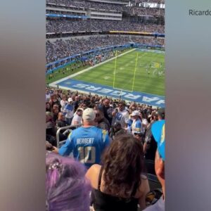Chargers fan wallops Raiders fan at SoFi Stadium