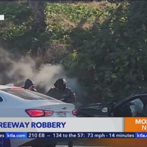 Shocking video shows driver robbed on L.A. freeway after intentional crash