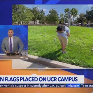 Students, administrators react to Palestinian flags placed at UC Riverside campus