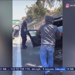 Driver robbed on L.A. freeway after intentional crash