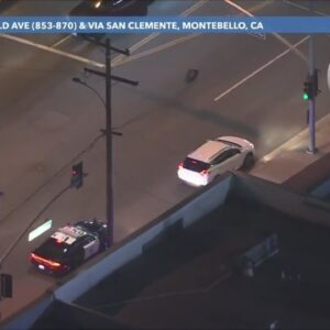 Driver in hourlong pursuit comes to a stop after losing tire in Montebello