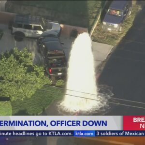 Officer injured, fire hydrant sheared following pursuit near Burbank airport