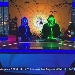 Glowy Zoey suits light up KTLA's weather and entertainment updates