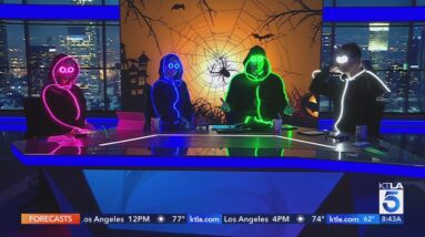 Glowy Zoey suits light up KTLA's weather and entertainment updates