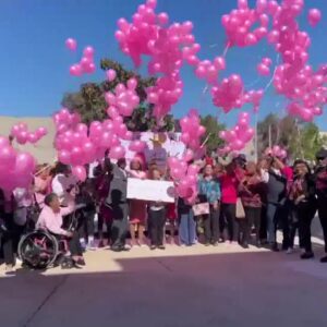 Pink October balloon release event urges men and women to do breast cancer self-exams