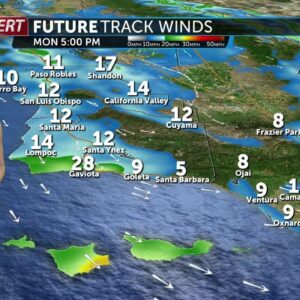 Northerly winds will get stronger Tuesday