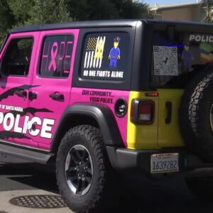 New pink Santa Maria police car debuts in support of Breast Cancer Awareness Month