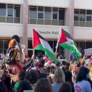 Thousands walk out at UC Santa Barbara in protest of the siege on Gaza