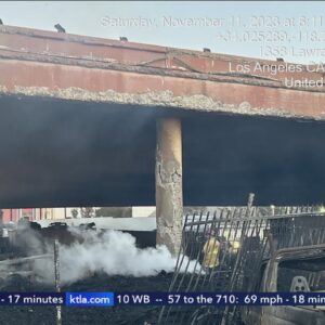 10 Freeway shut down in downtown L.A. due to massive storage fire 