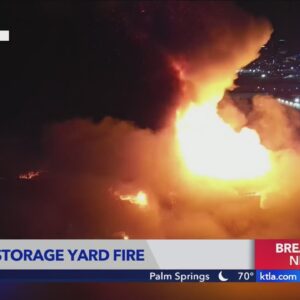10 Freeway shut down in downtown L.A. due to massive storage yard fire