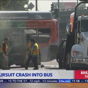 2 dead, 2 hurt when minivan involved in pursuit slams into bus
