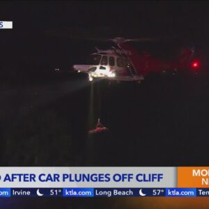 3 injured after car plunges off Mulholland Drive in Hollywood Hills