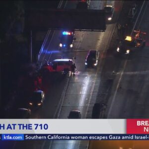 Violent crash on 405 Freeway in Long Beach snarls traffic on major interchange 