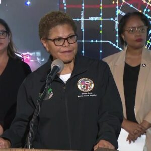 Mayor Karen Bass, officials, provide update on 10 Freeway closure in downtown L.A.